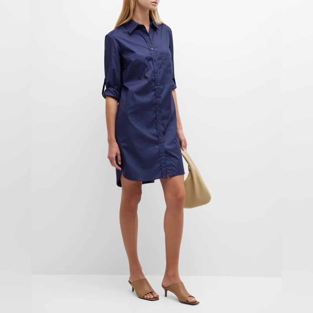 FINLEY Alex Long-Sleeve Weathercloth Shirtdress Navy XS